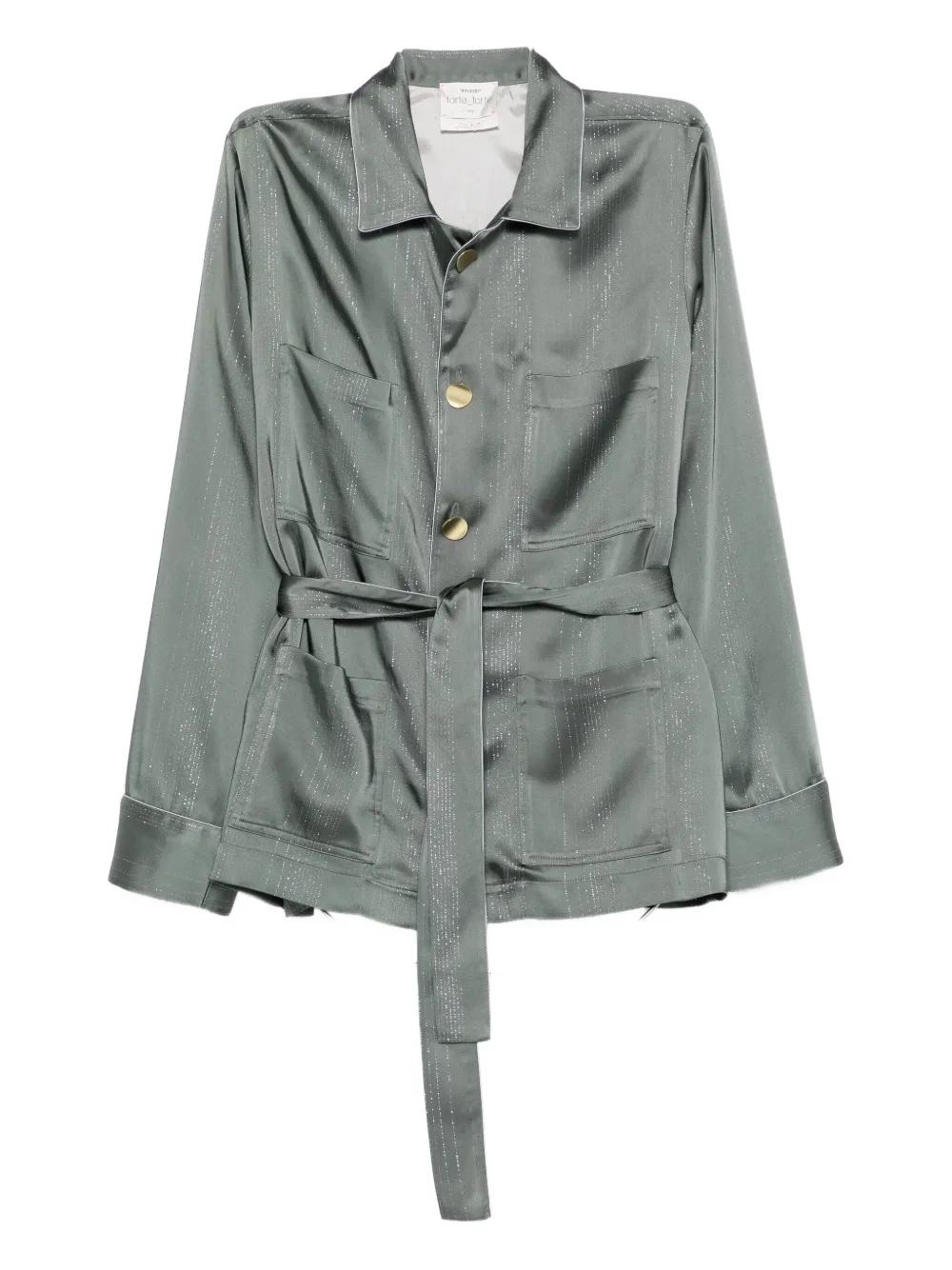 Forte Jack met metallic detail en ceintuur Groen