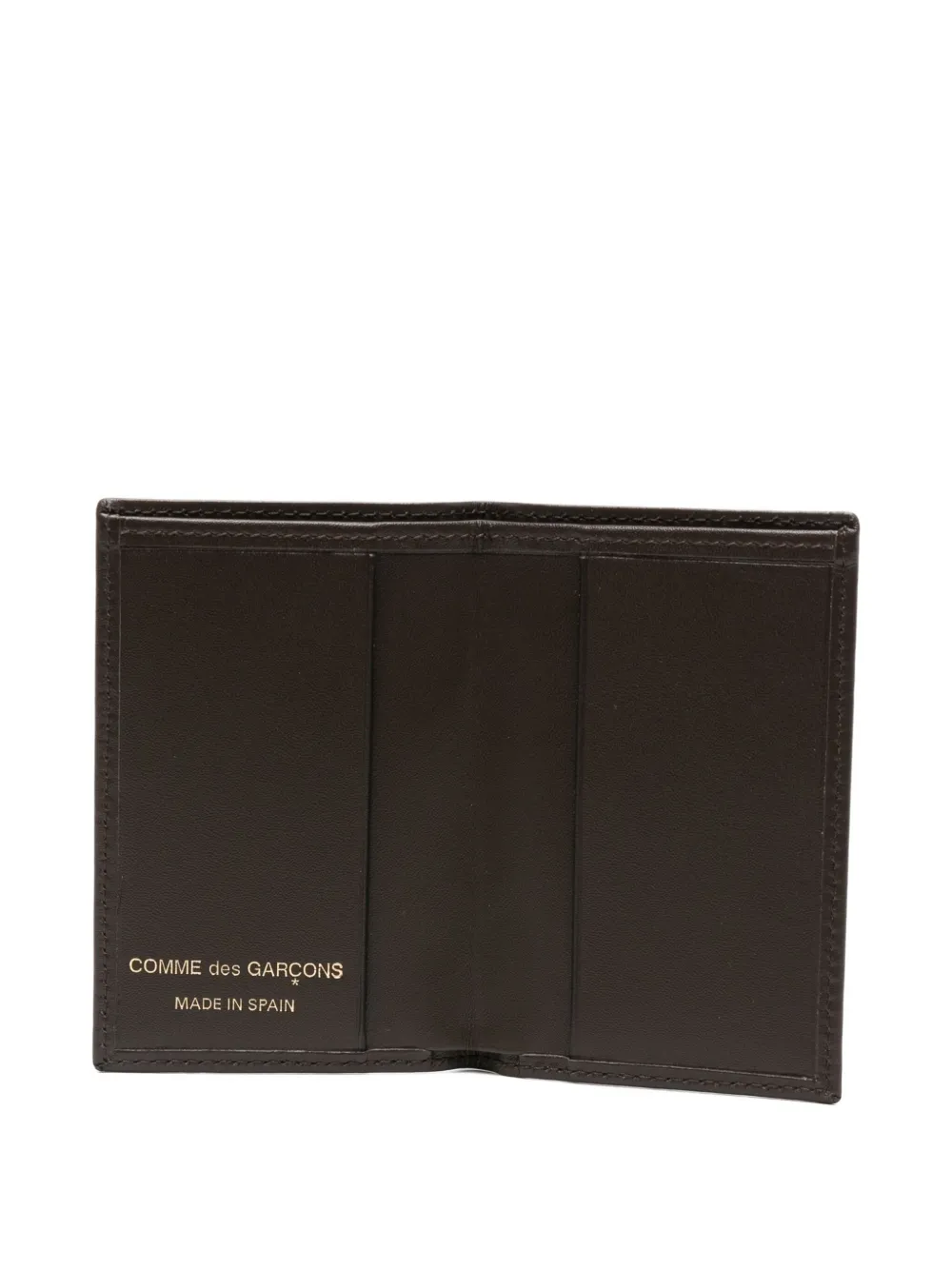 Comme Des Garçons Logo-stamp Leather Wallet In Brown