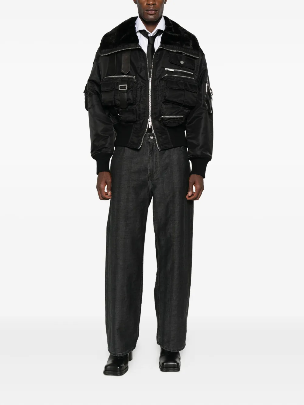 Feng Chen Wang veste à col en fourrure | Vestes bomber | Image 2