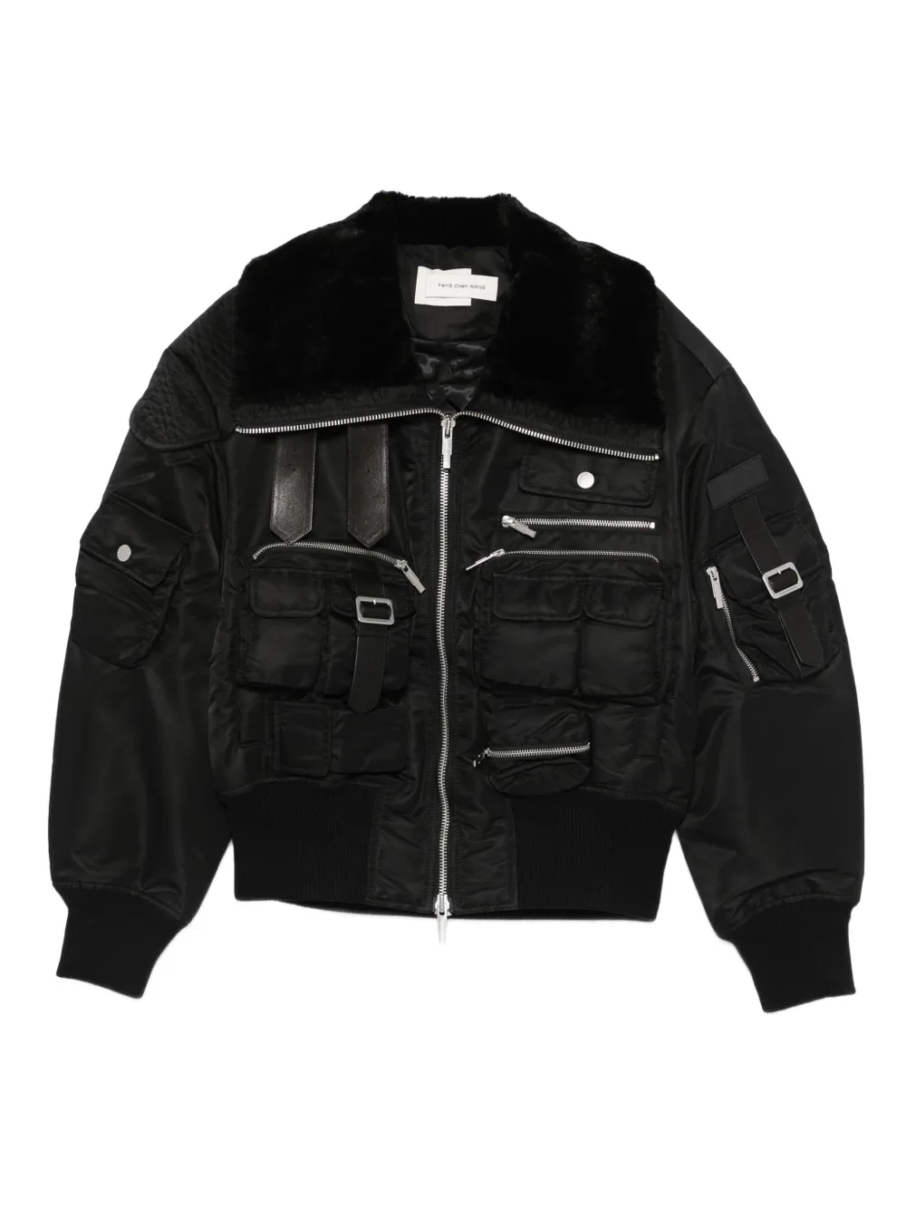Feng Chen Wang veste à col en fourrure | noir | Image 1