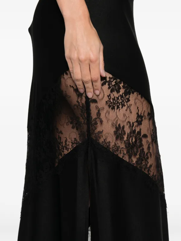 Alex Perry Floral Lace Maxi Dress - Black