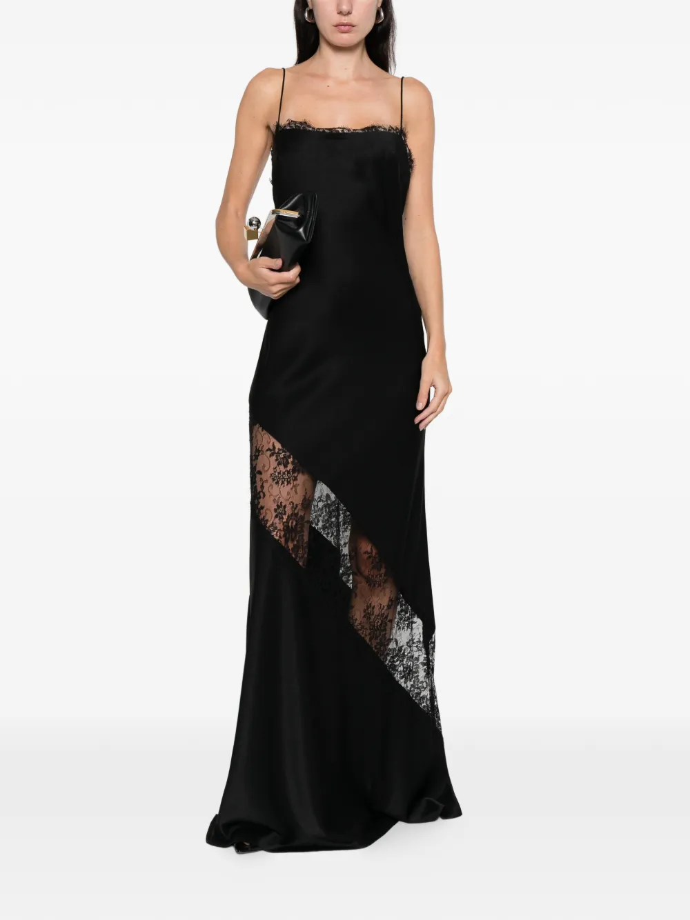 Alex Perry Foral-lace Maxi Dress In Black