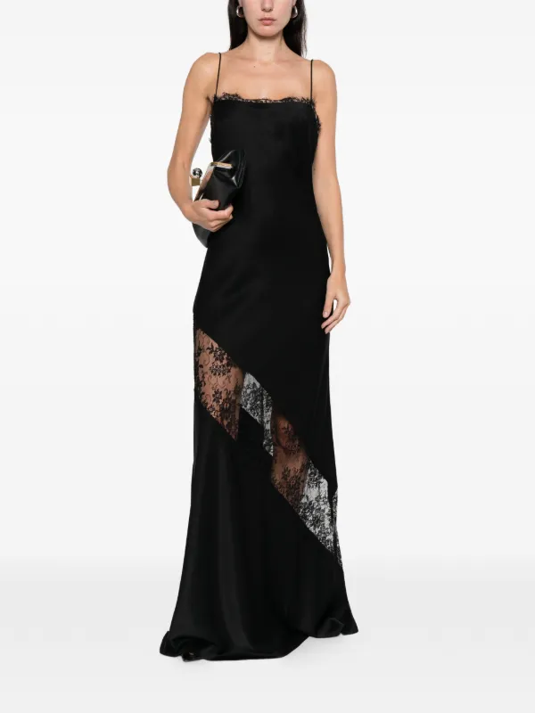 Alex Perry Lace-Trimmed Satin Gown - Women - Black Dresses - S Alex Perry Lace-Trimmed Satin Gown - Women - Black Dresses - S