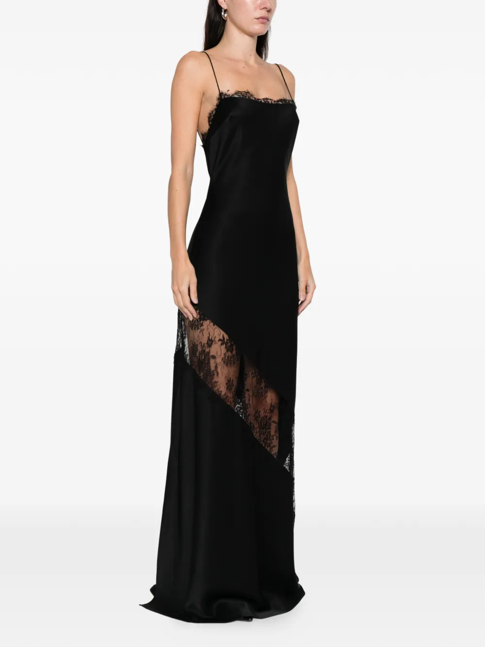 Alex Perry Foral-lace Maxi Dress In Black
