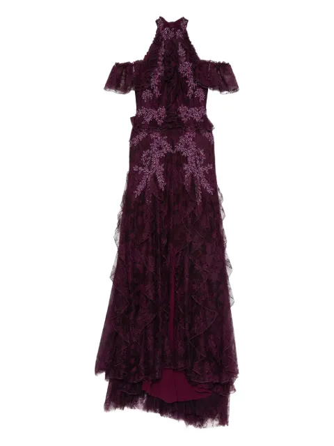 Costarellos bead-embellished ruffled dress