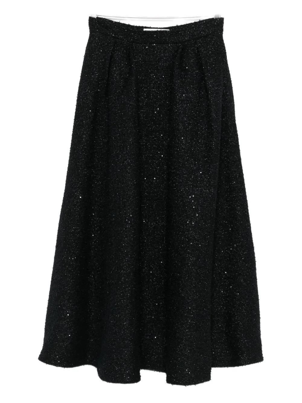 Alessandra Rich sequin-embellished pleated skirt Zwart