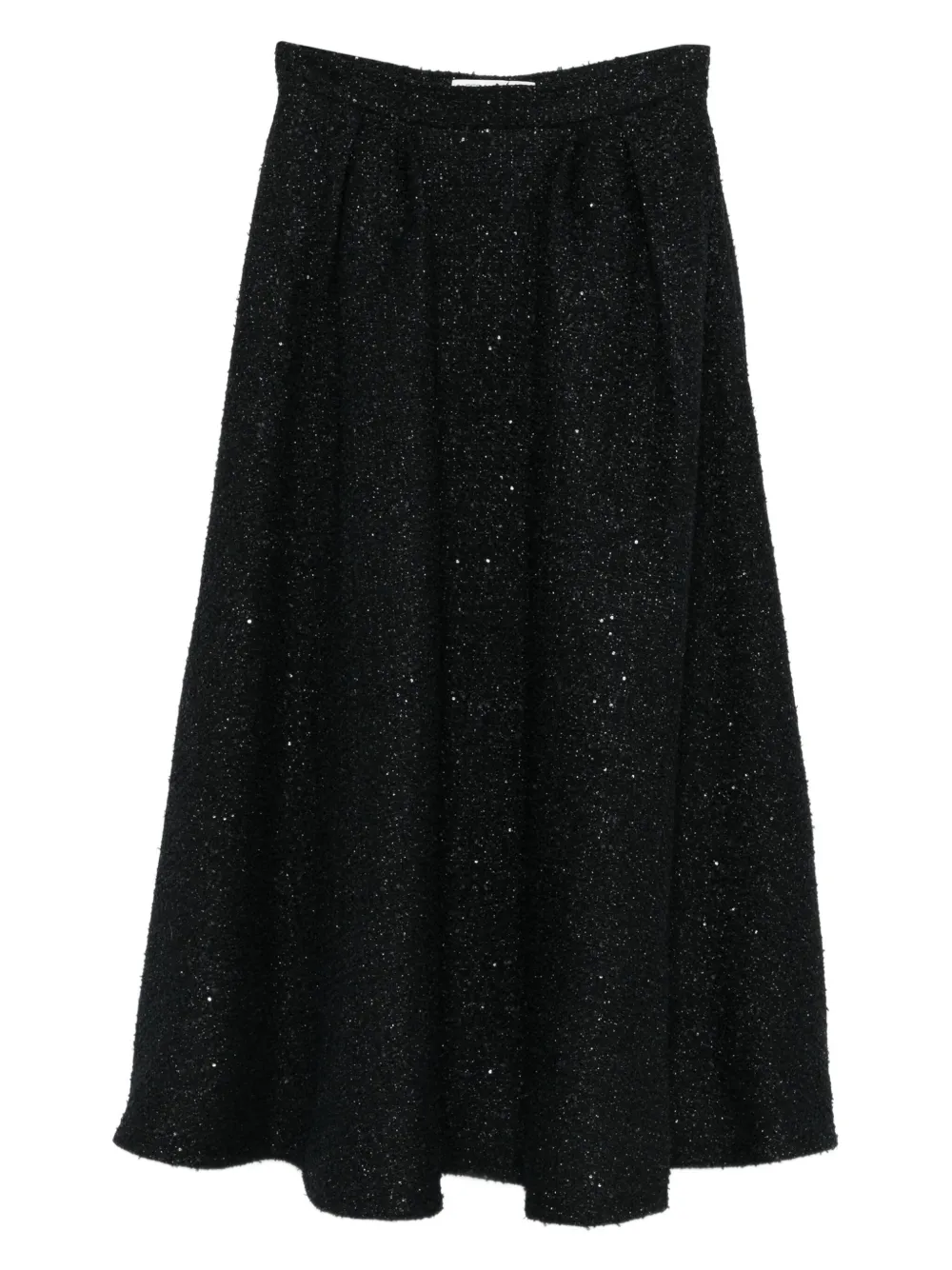 Alessandra Rich sequin-embellished pleated skirt Zwart
