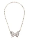 Alessandra Rich bow-pendant necklace - Silver