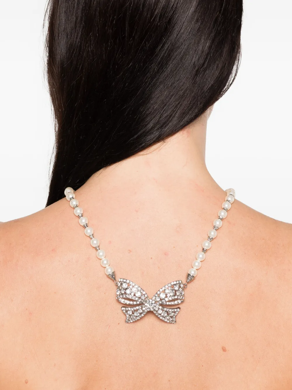 Alessandra Rich Halsketting met strik hanger - Zilver