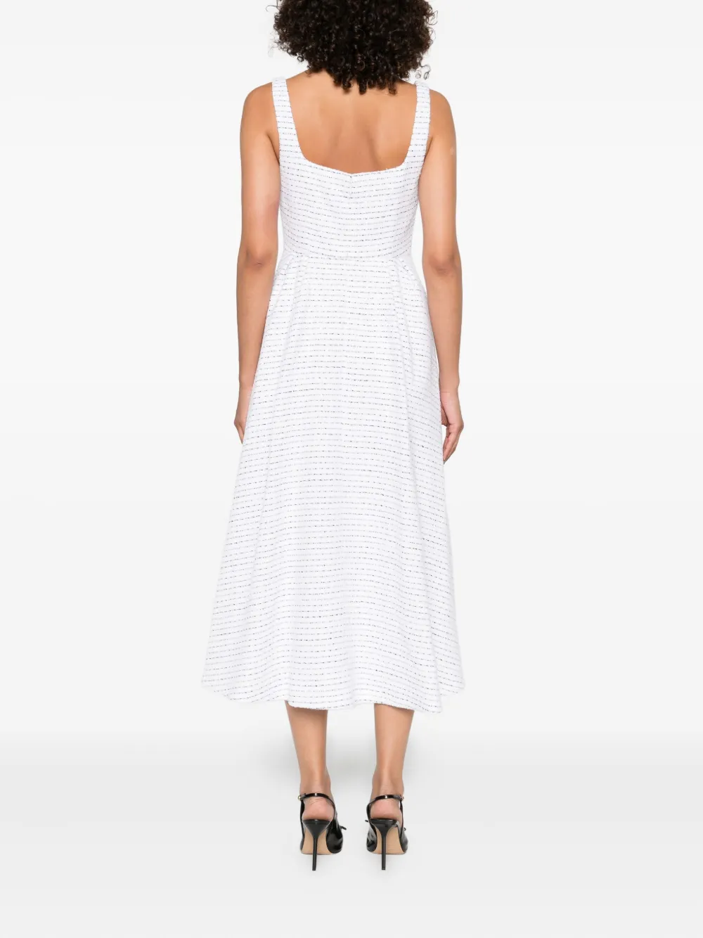 Alessandra Rich striped sleeveless dress Wit