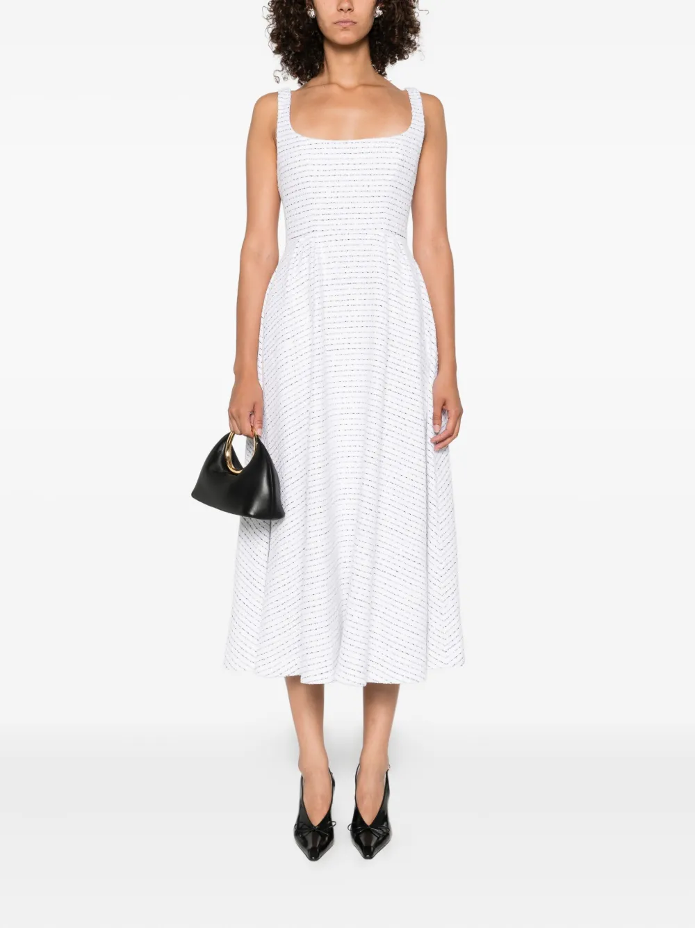 Alessandra Rich striped sleeveless dress Wit