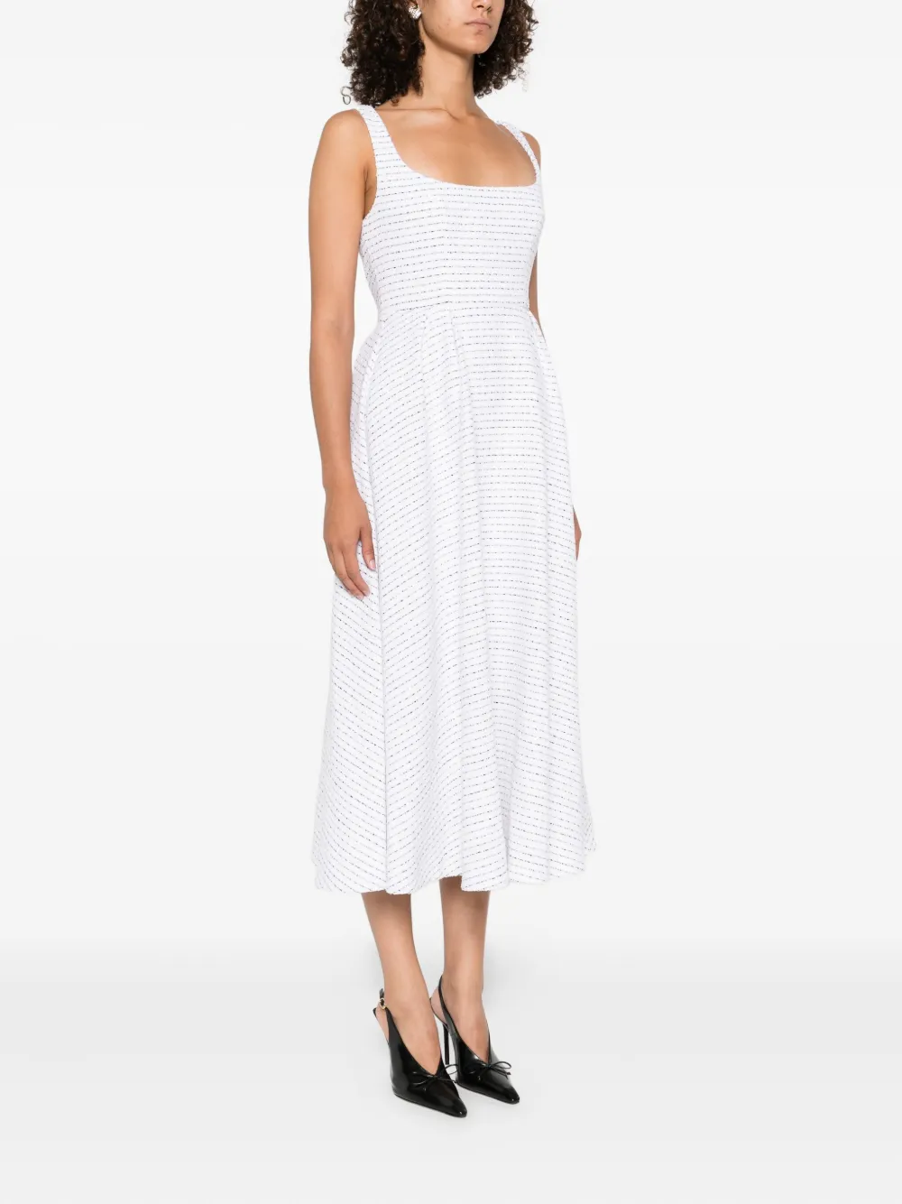 Alessandra Rich striped sleeveless dress Wit