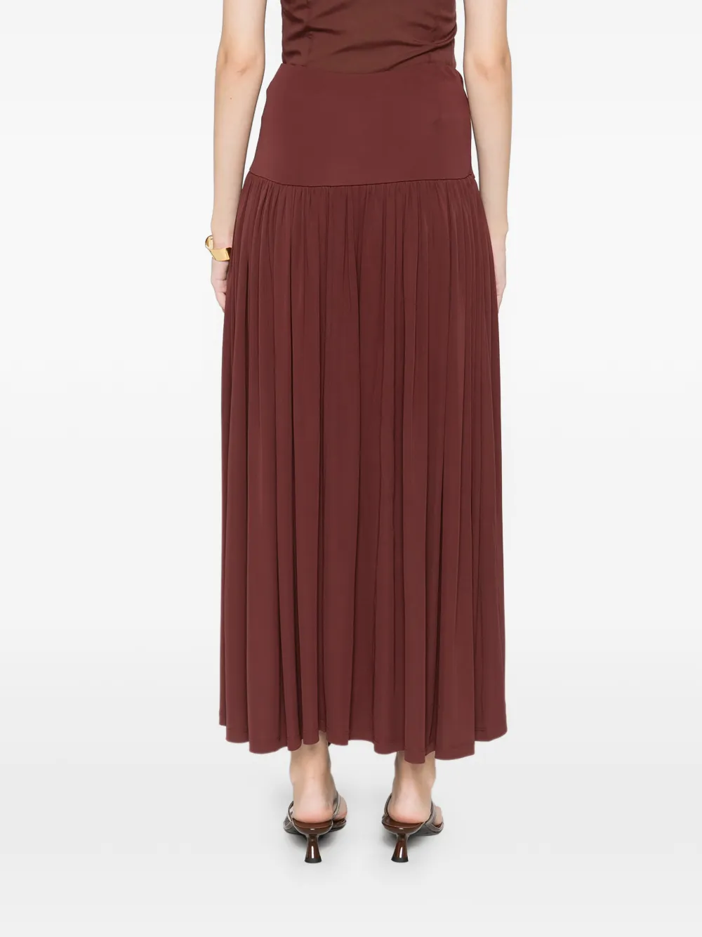 Aya Muse Gesmockte maxi-rok Rood