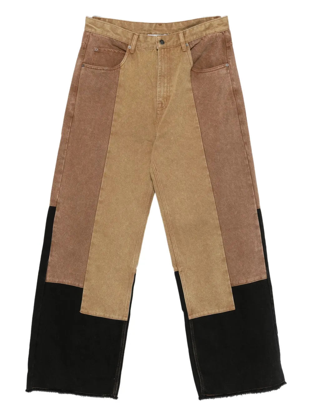 Glass Cypress patchwork wide-leg trousers | Brown | Image 1