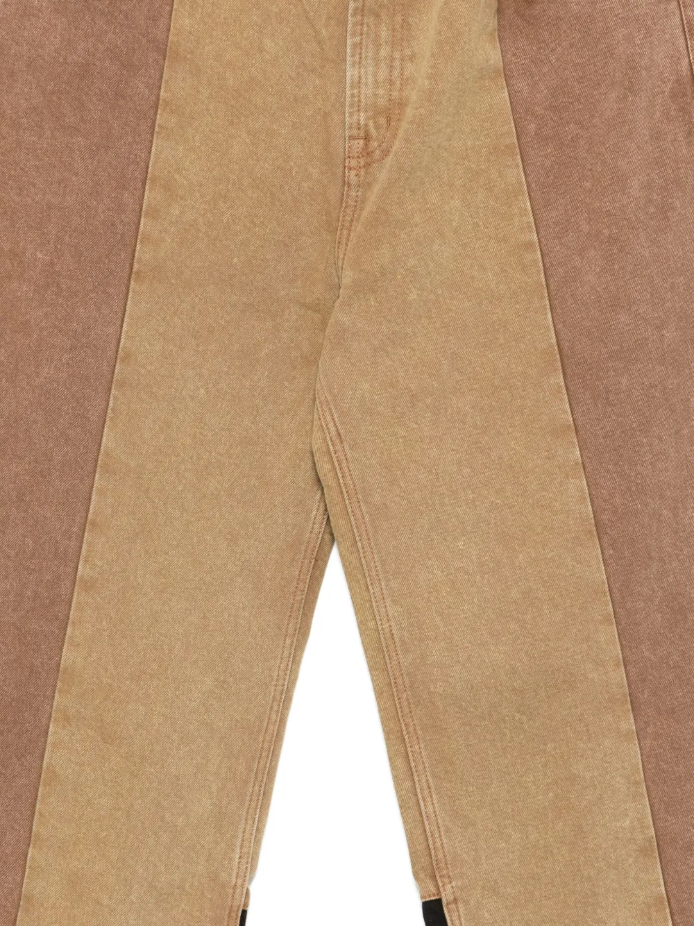 Glass Cypress Patchwork Wide-leg Trousers In Brown