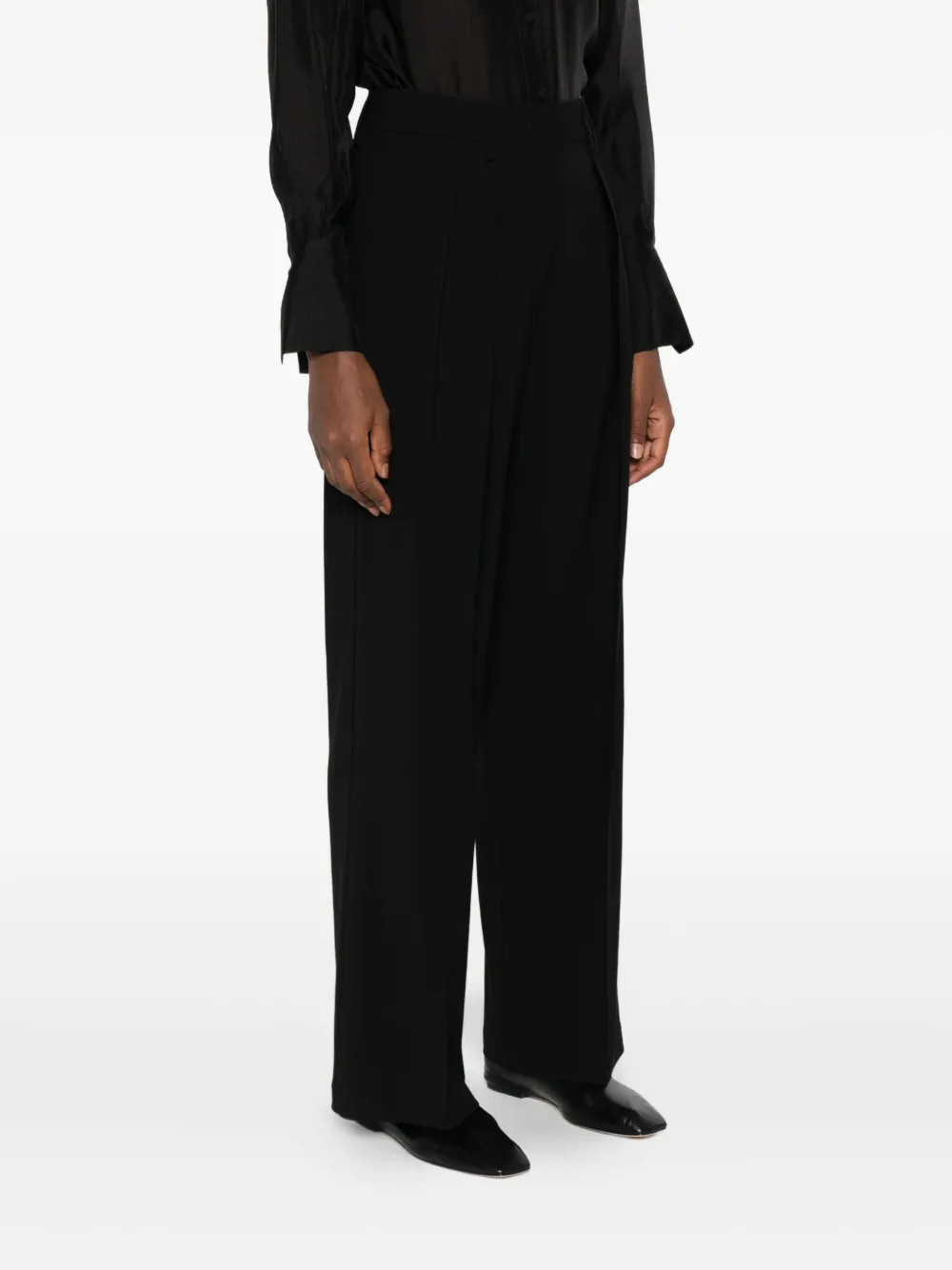 Forte pleated cotton trousers Zwart