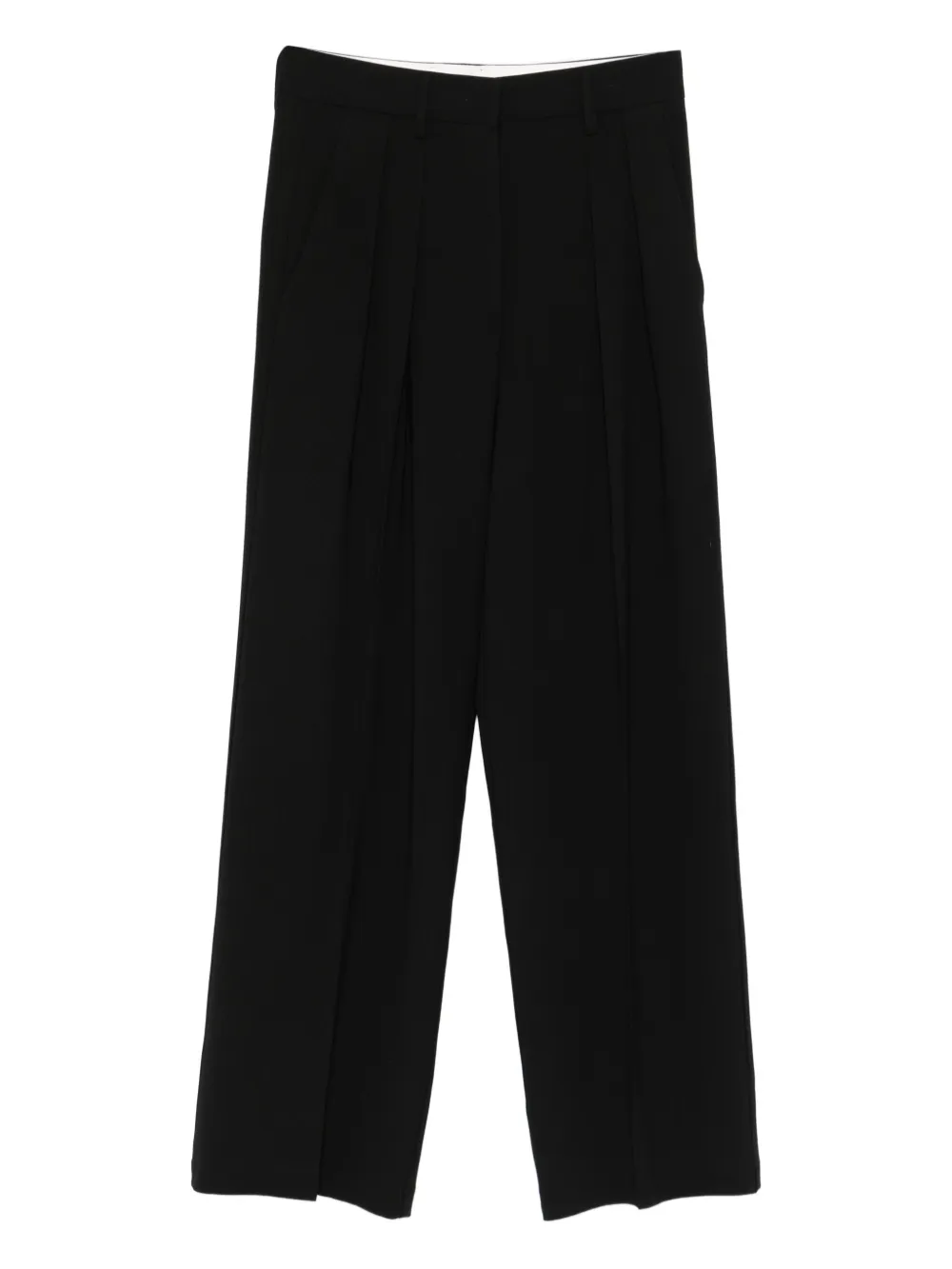 Forte pleated cotton trousers Zwart