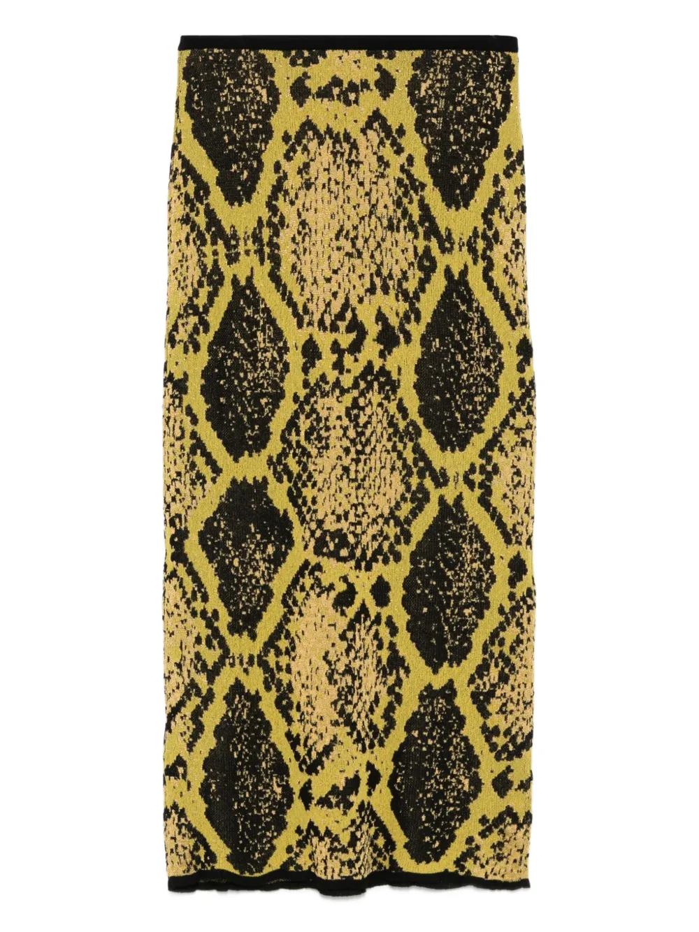 snakeskin-print midi skirt