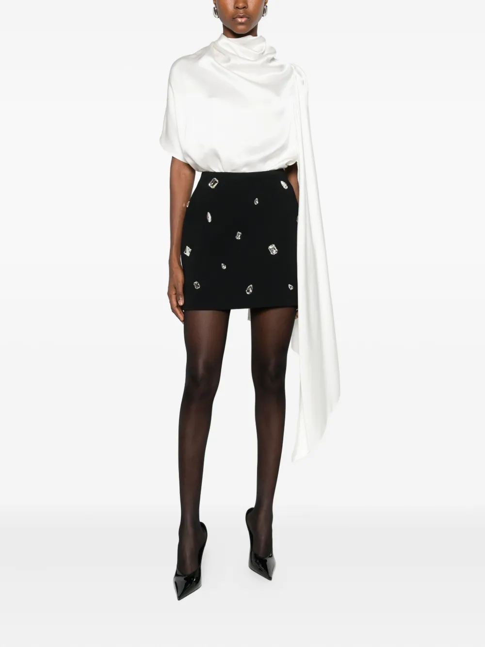 David Koma embellished mini skirt - Zwart