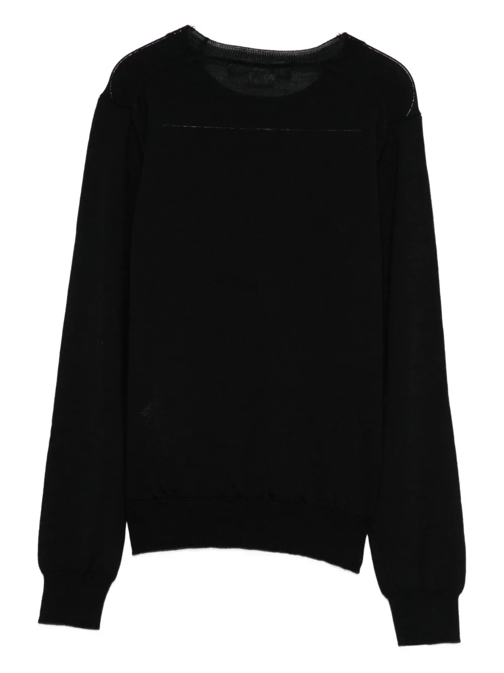Comme Des Garçons Round-neck Long-sleeve Sweater In Black