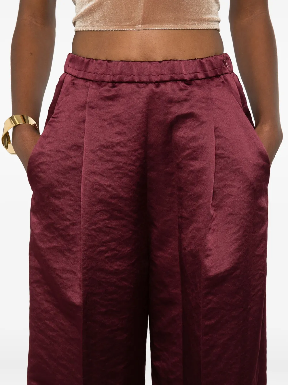 Forte Broek met elastische taille Rood