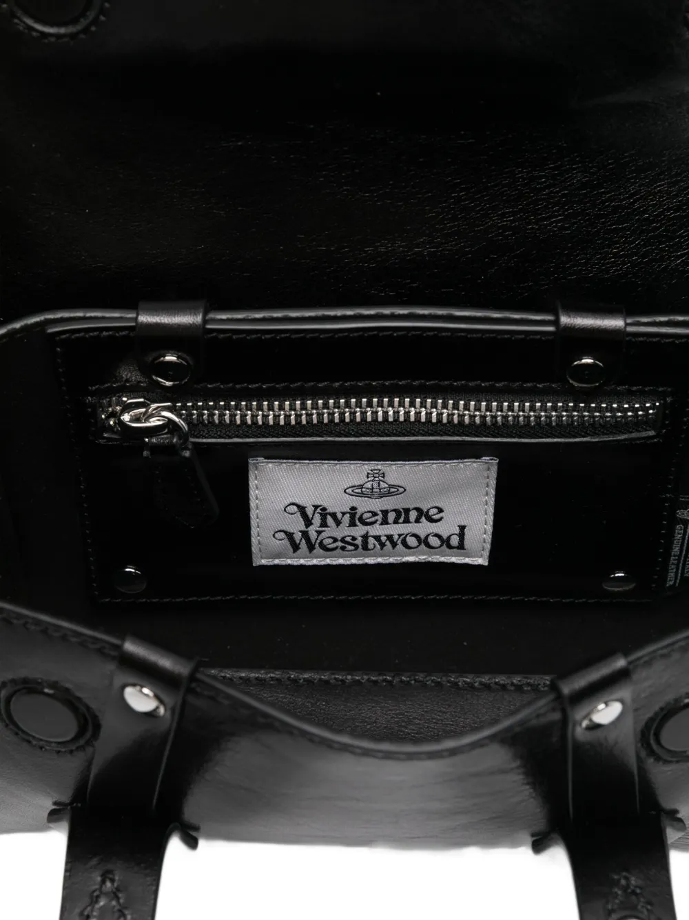 Vivienne Westwood orb-embellished leather tote bag Zwart