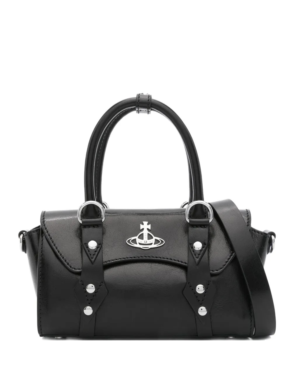 Vivienne Westwood orb-embellished leather tote bag Zwart
