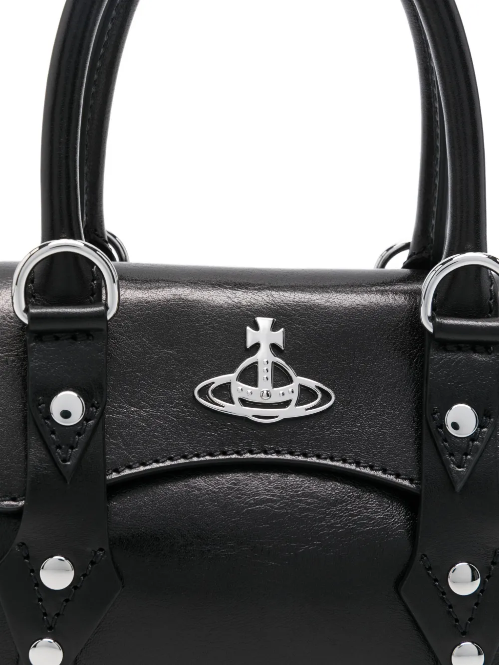 Vivienne Westwood orb-embellished leather tote bag Zwart