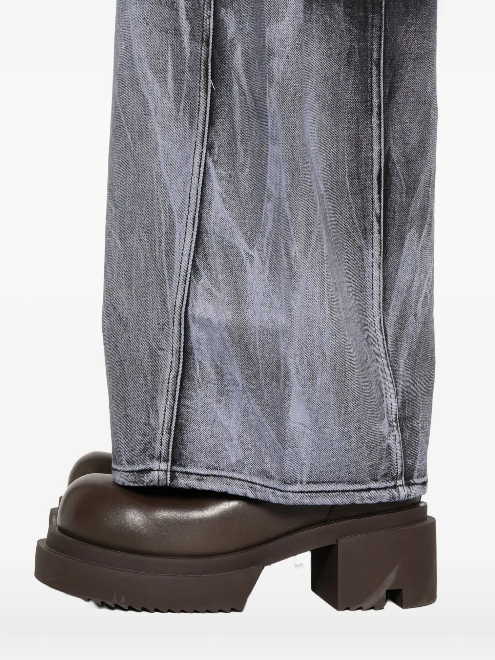 Feng Chen Wang Broek met dip-dye print en franje Zwart