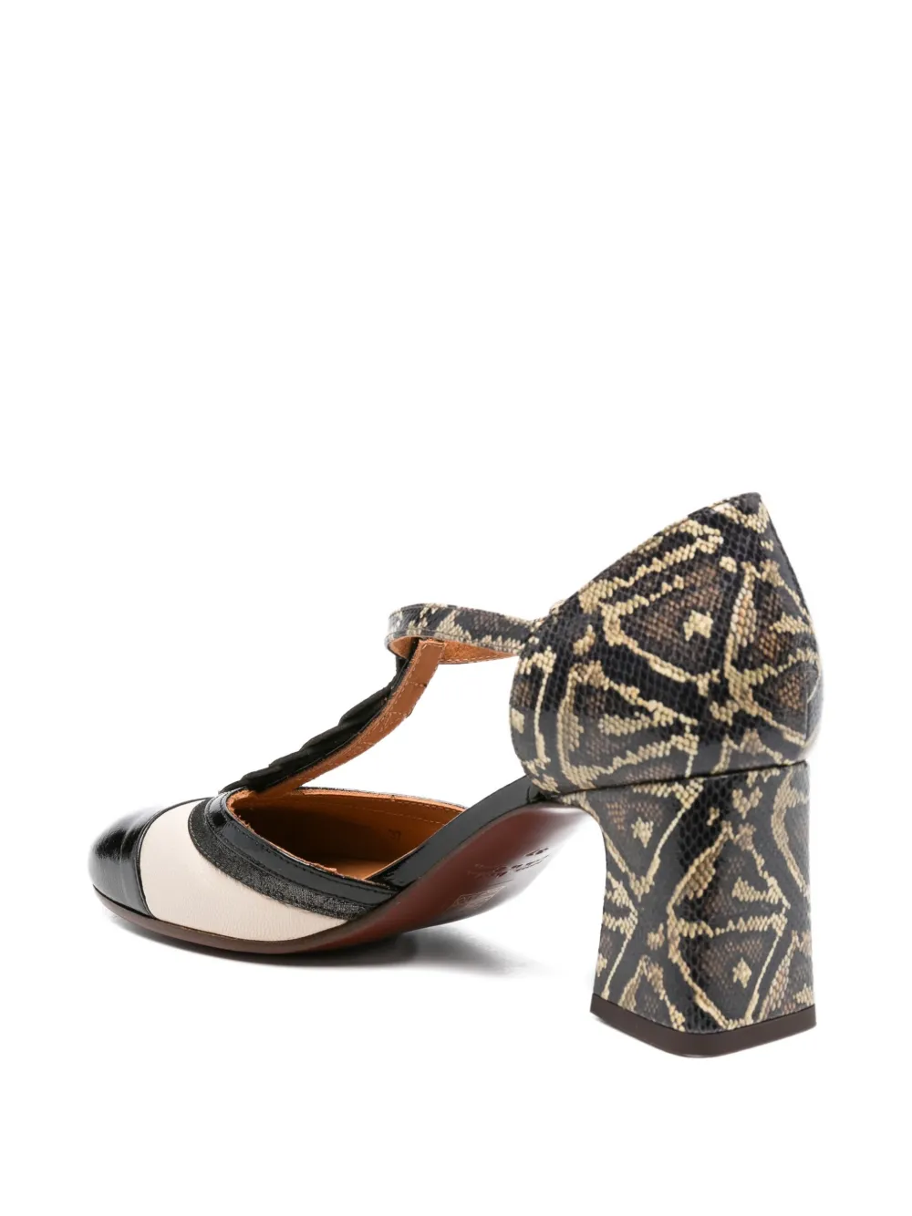 Chie Mihara 65mm Filly snakeskin-print block-heel pumps Black