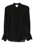Forte Forte sheer-panel collared shirt - Black