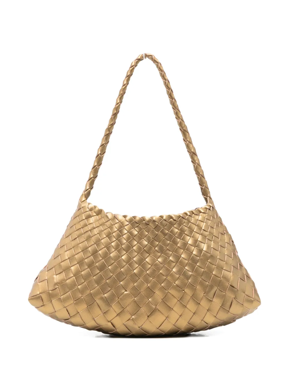 Dragon Diffusion Woven Leather Basket Shoulder Bag In Brown