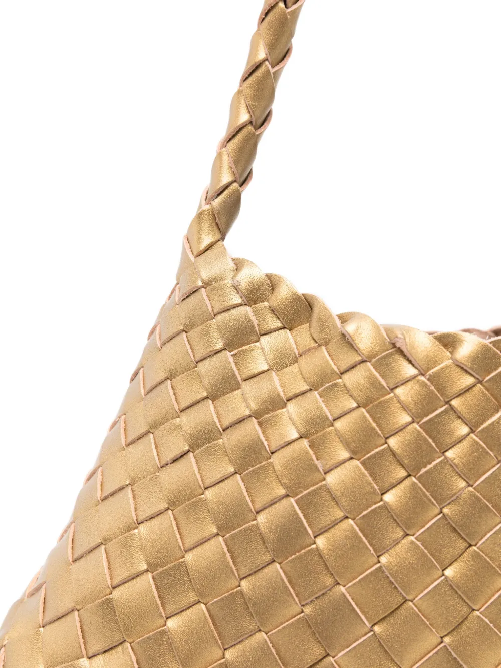 Dragon Diffusion Woven Leather Basket Shoulder Bag In Brown