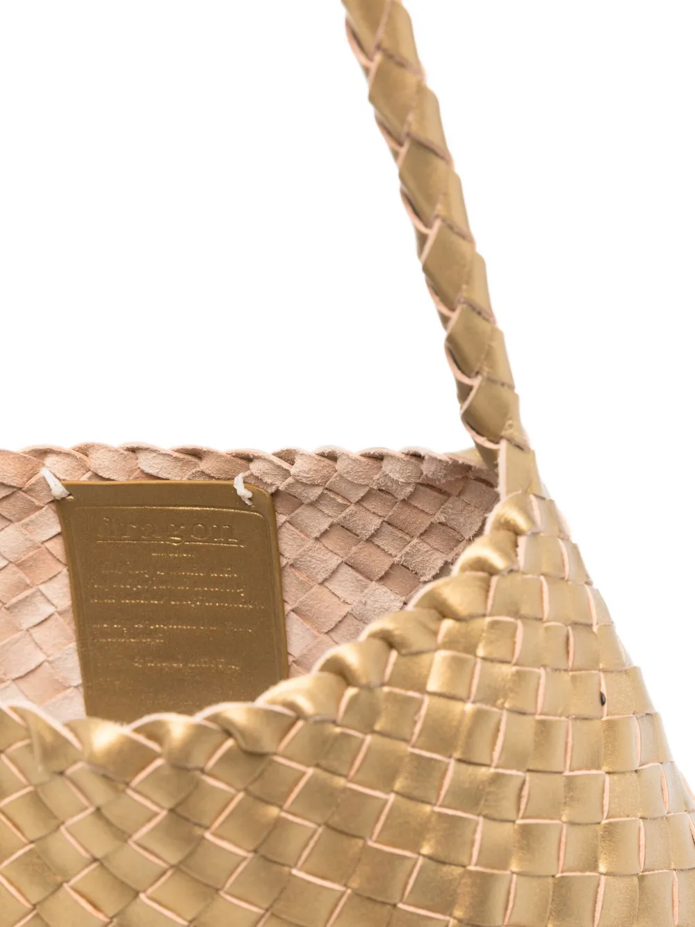 Dragon Diffusion Woven Leather Basket Shoulder Bag In Brown