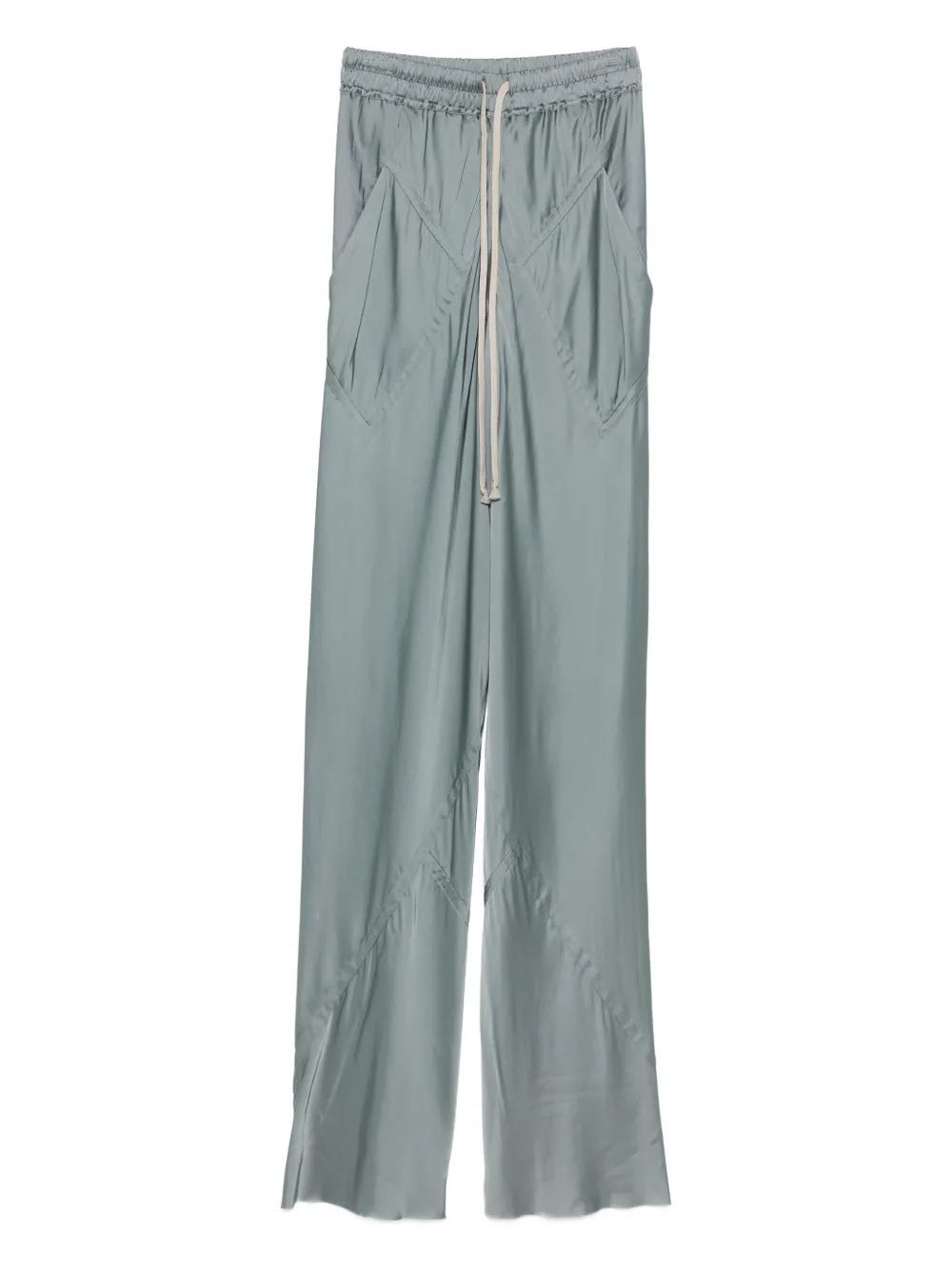Rick Owens Satijnen broek met trekkoord Groen