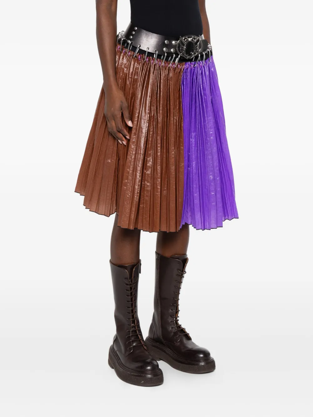 Chopova Lowena Plooirok met karabijnhaken Bruin