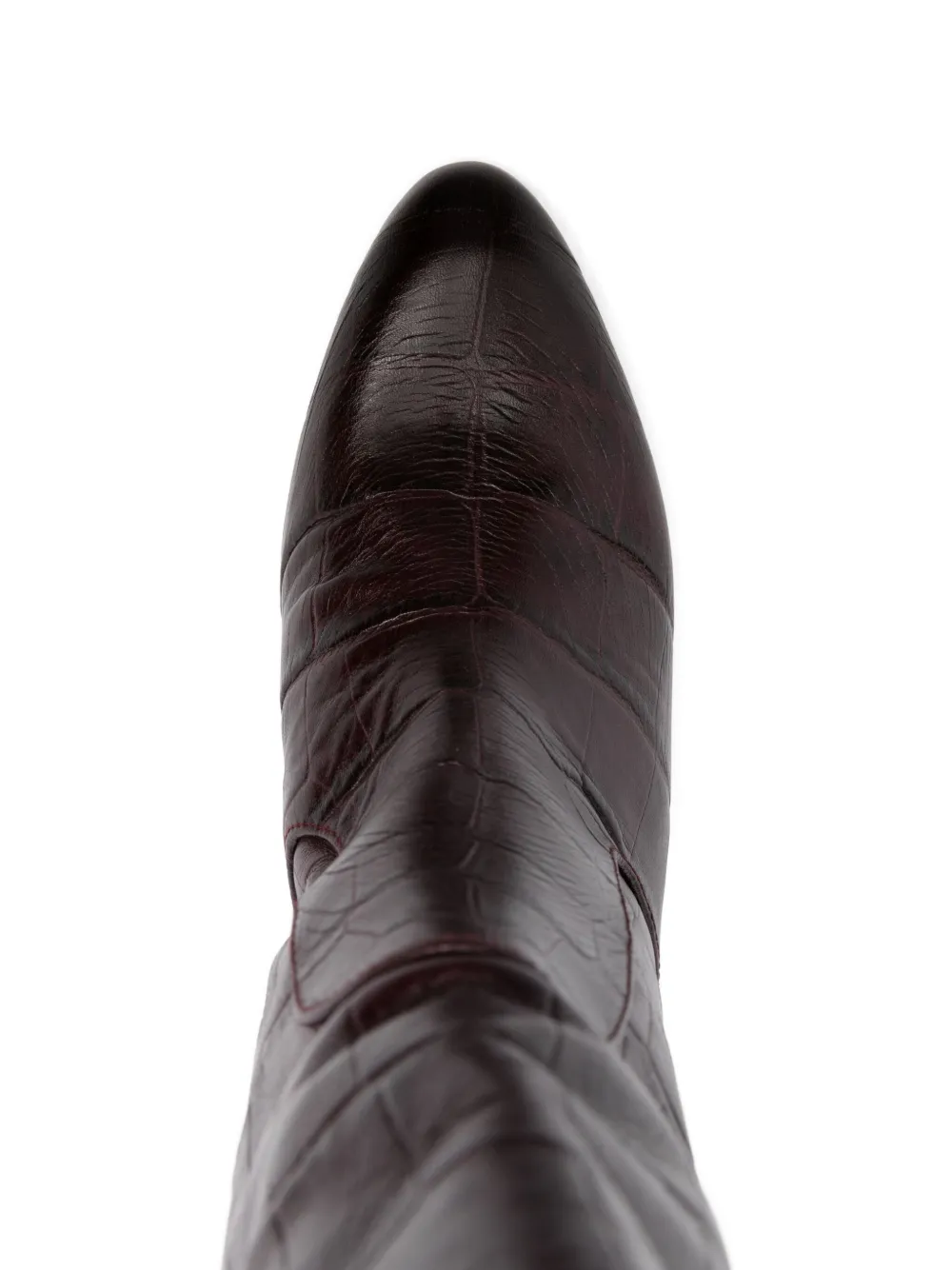 Chie Mihara 85mm Eybal Crocodile-effect Block-heel Boots In Red