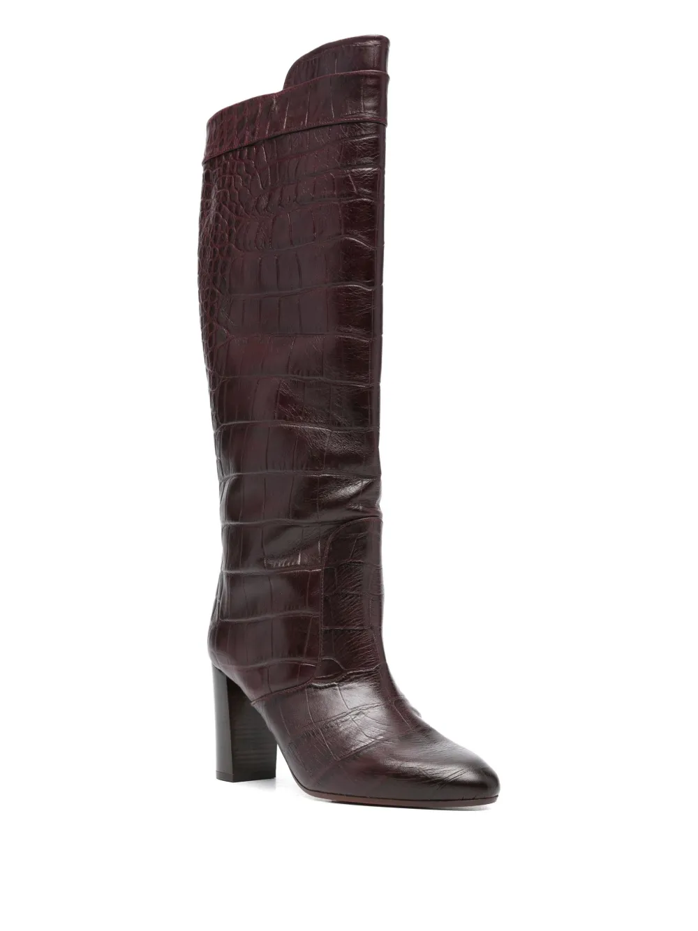 Chie Mihara 85mm Eybal crocodile-effect block-heel boots Red