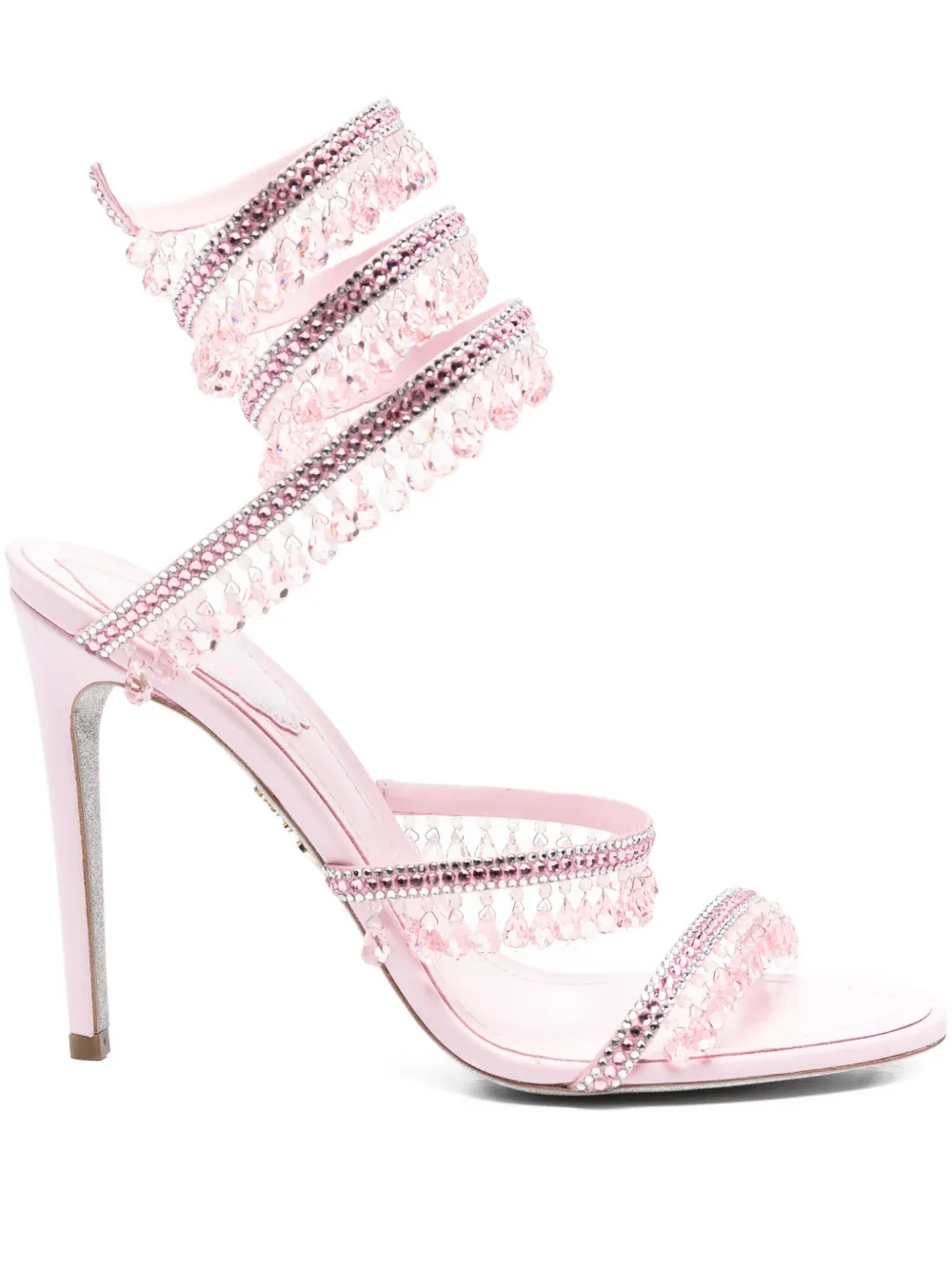 René Caovilla 110mm Chandelier crystal-embellished sandals Pink