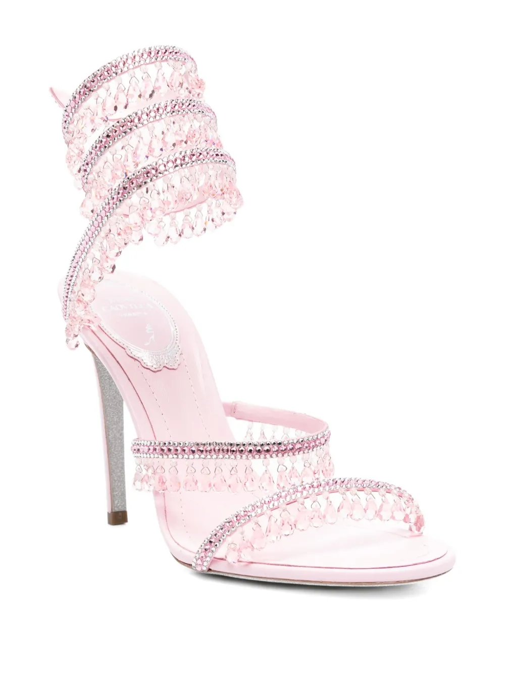René Caovilla 110mm Chandelier crystal-embellished sandals Pink
