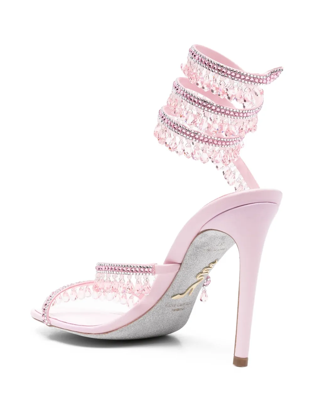 René Caovilla 110mm Chandelier crystal-embellished sandals Pink