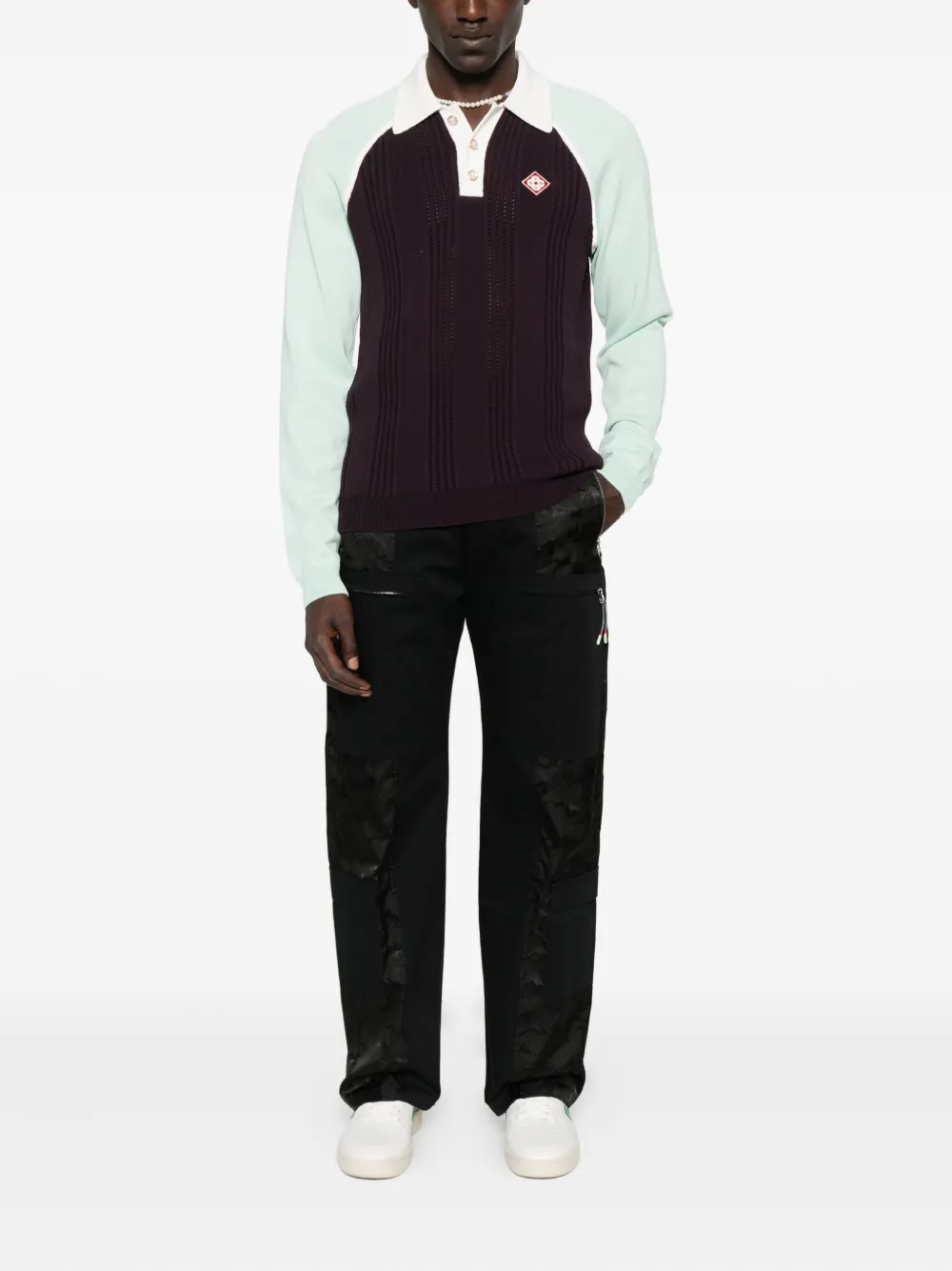 Casablanca colourblock polo shirt - Paars
