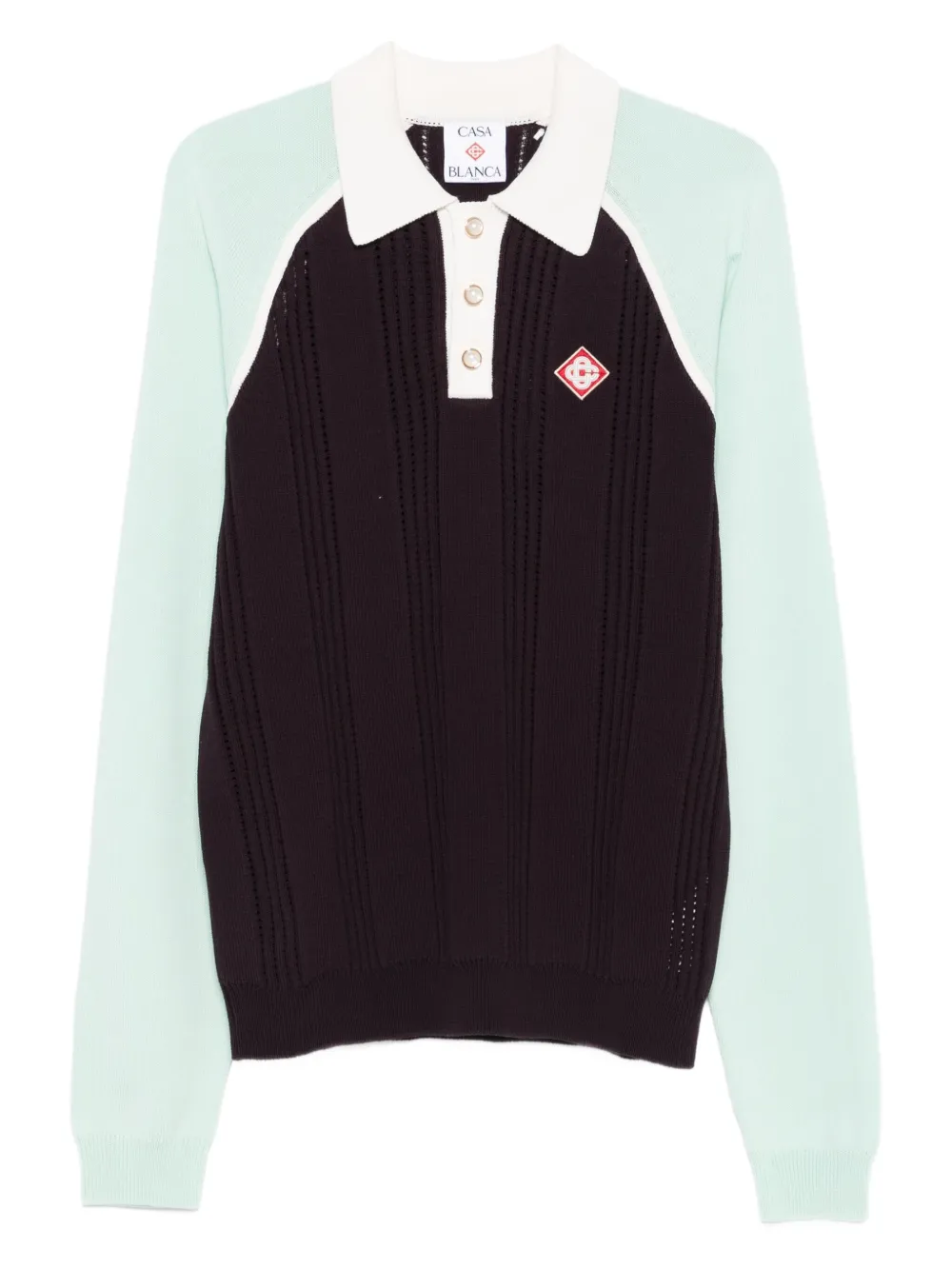 Casablanca Poloshirt met colourblocking Paars