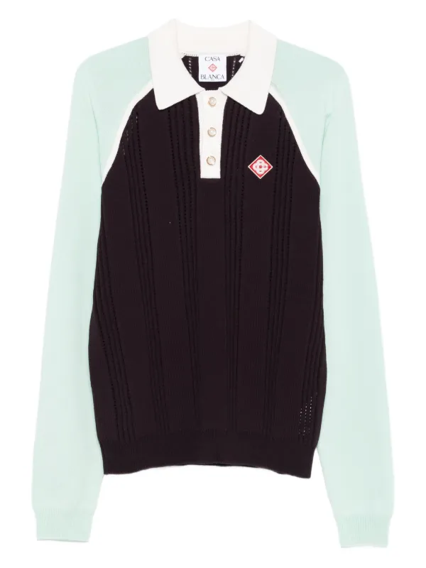 Casablanca Camisa Polo Color Block | Roxo | FARFETCH BR