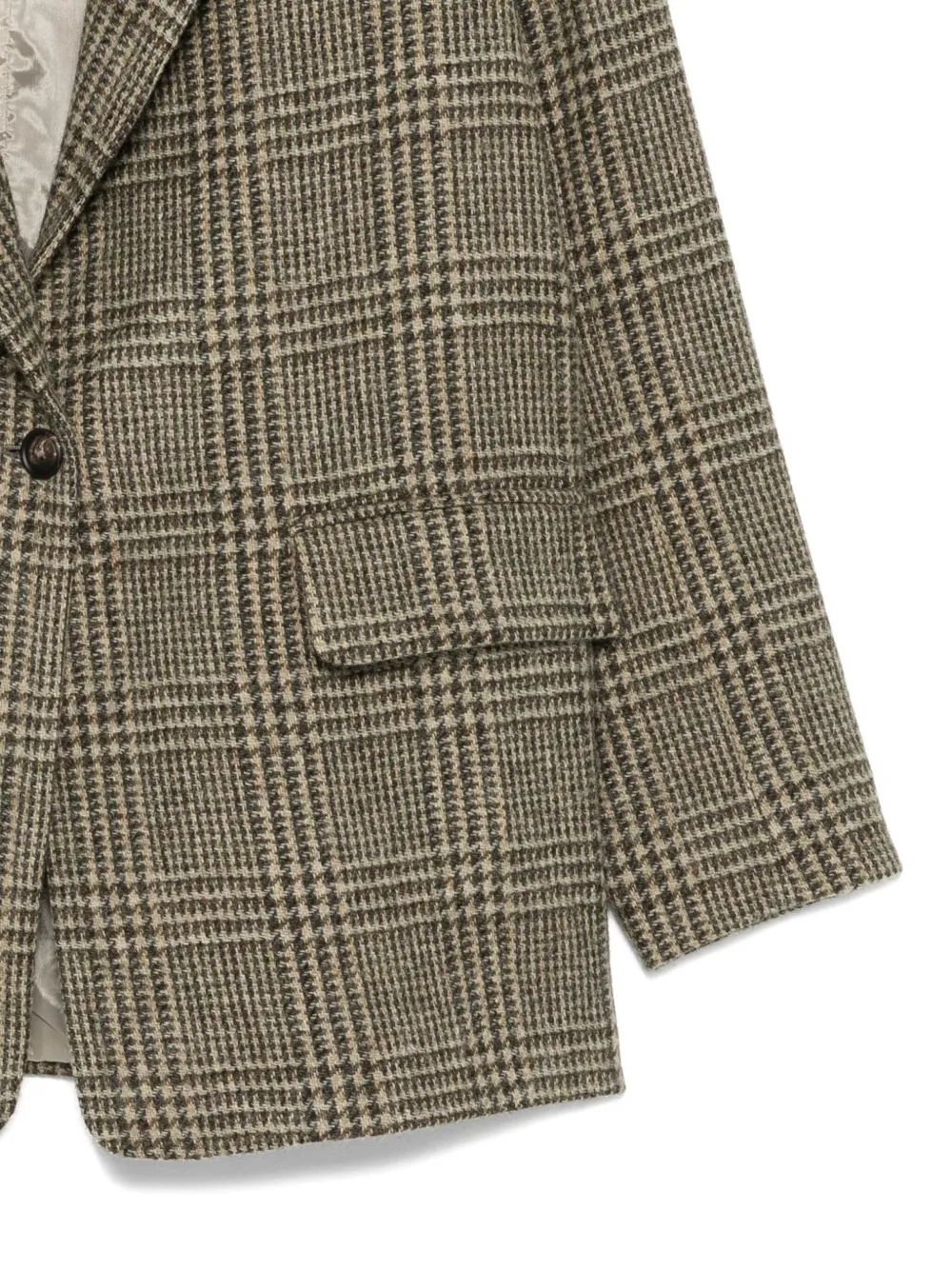 Antonelli Flambé Checked Single-breasted Blazer In Green