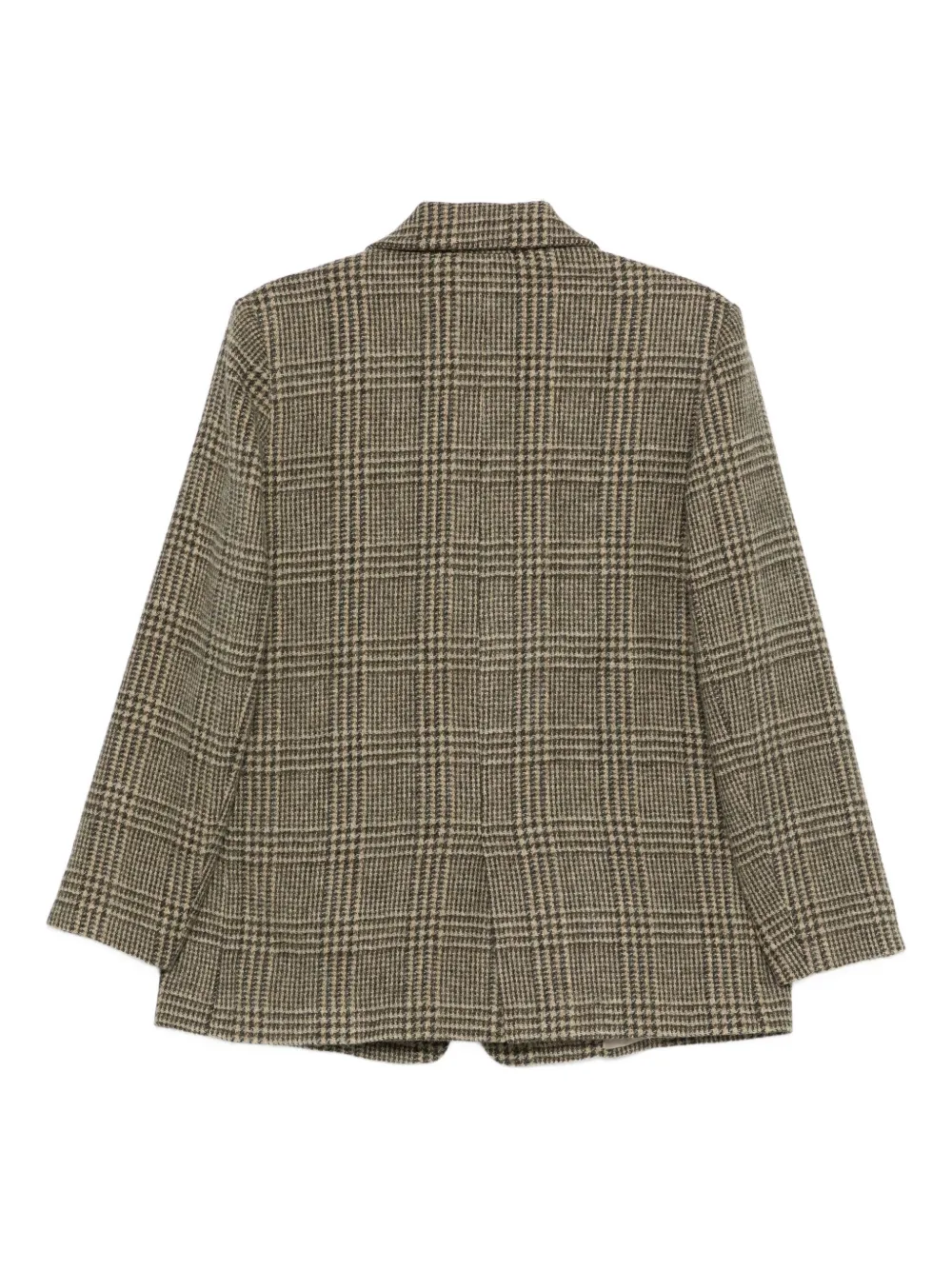 Antonelli Flambé Checked Single-breasted Blazer In Green
