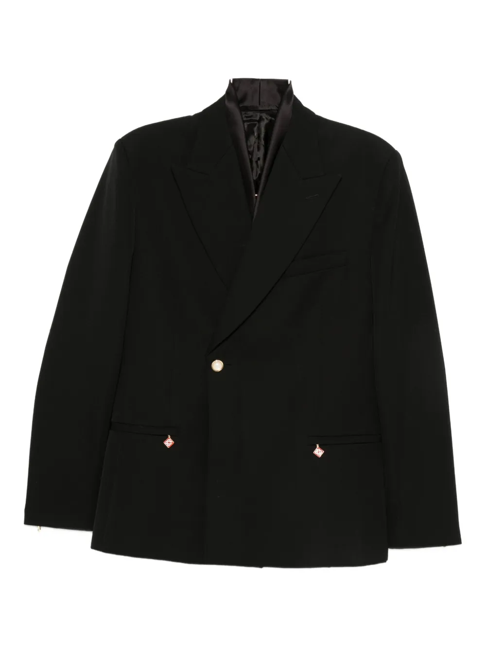 Casablanca double-breasted embellished jacket - Nero