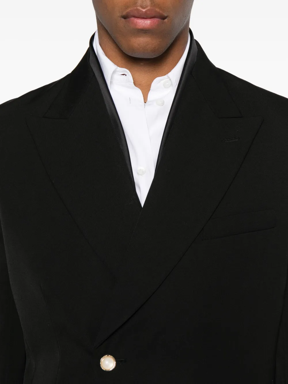 Casablanca double-breasted embellished jacket Zwart