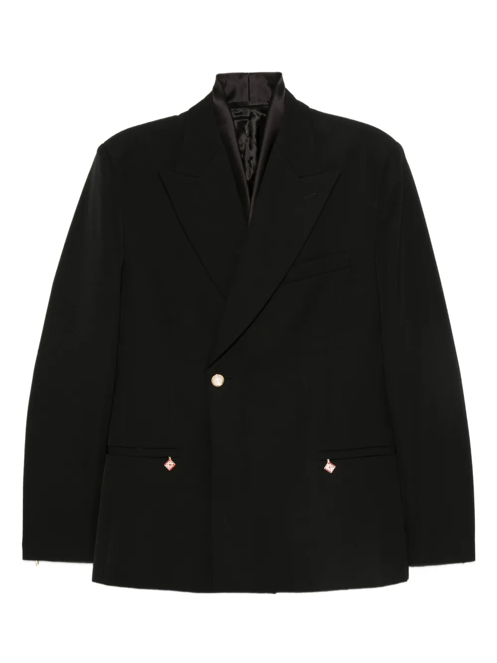 Casablanca double-breasted embellished jacket Zwart