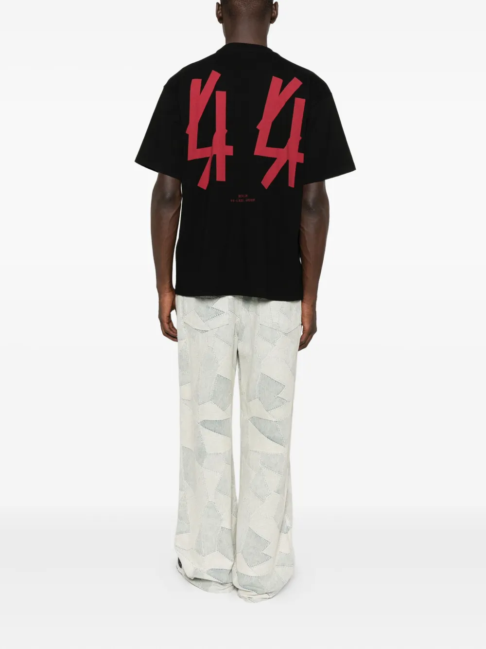 44 LABEL GROUP embroidered-logo T-shirt - Zwart